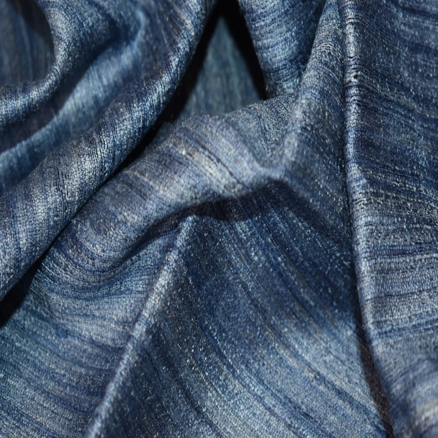 Sal tesut manual din 100% Matase Naturala Organica - Ghicha Tassar/Tussar Silk -> Navy Indigo - Cod: OrganicSilk11