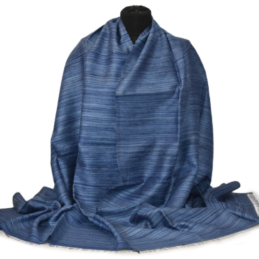 Sal tesut manual din 100% Matase Naturala Organica - Ghicha Tassar/Tussar Silk -> Navy Indigo - Cod: OrganicSilk11