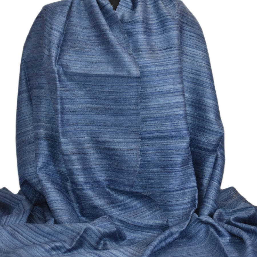 Sal tesut manual din 100% Matase Naturala Organica - Ghicha Tassar/Tussar Silk -> Navy Indigo - Cod: OrganicSilk11