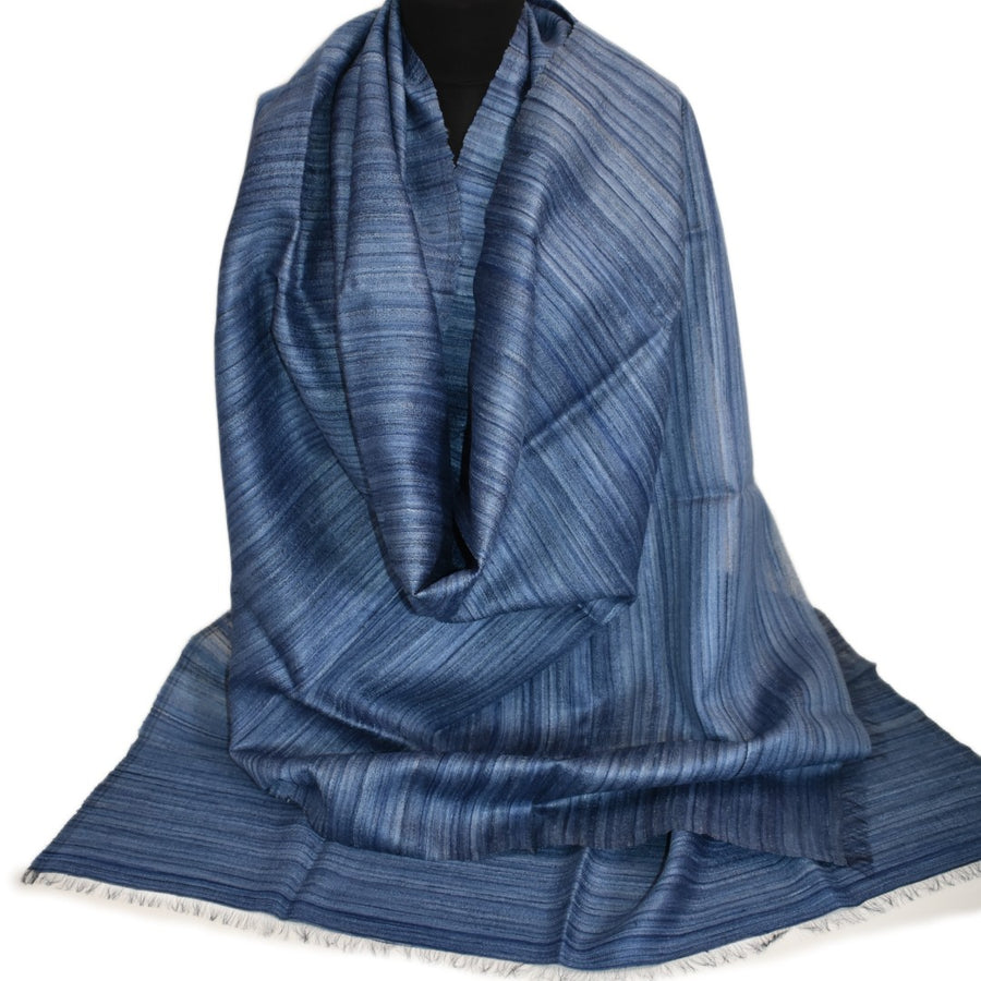 Sal tesut manual din 100% Matase Naturala Organica - Ghicha Tassar/Tussar Silk -> Navy Indigo - Cod: OrganicSilk11