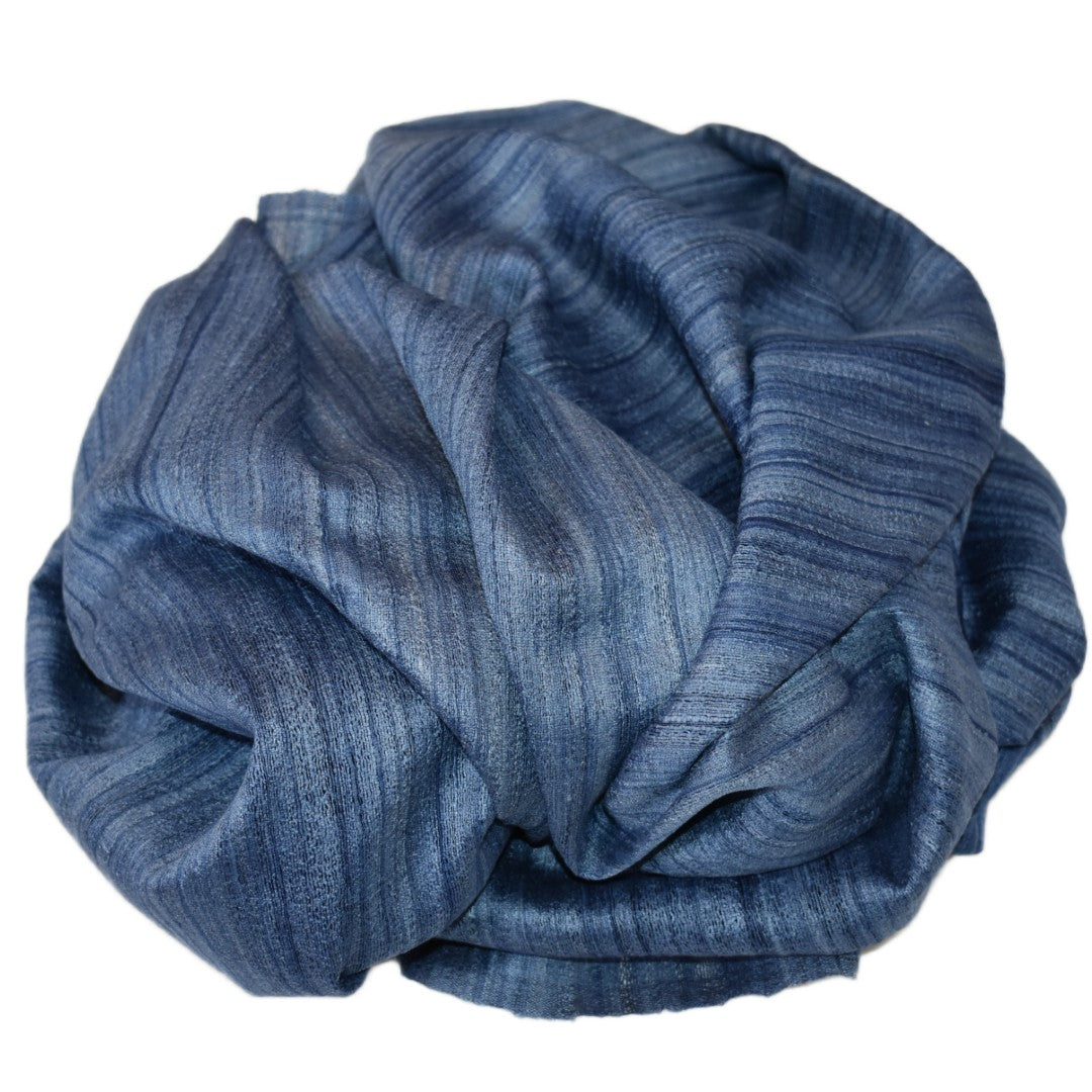 Sal tesut manual din 100% Matase Naturala Organica - Ghicha Tassar/Tussar Silk -> Navy Indigo - Cod: OrganicSilk11