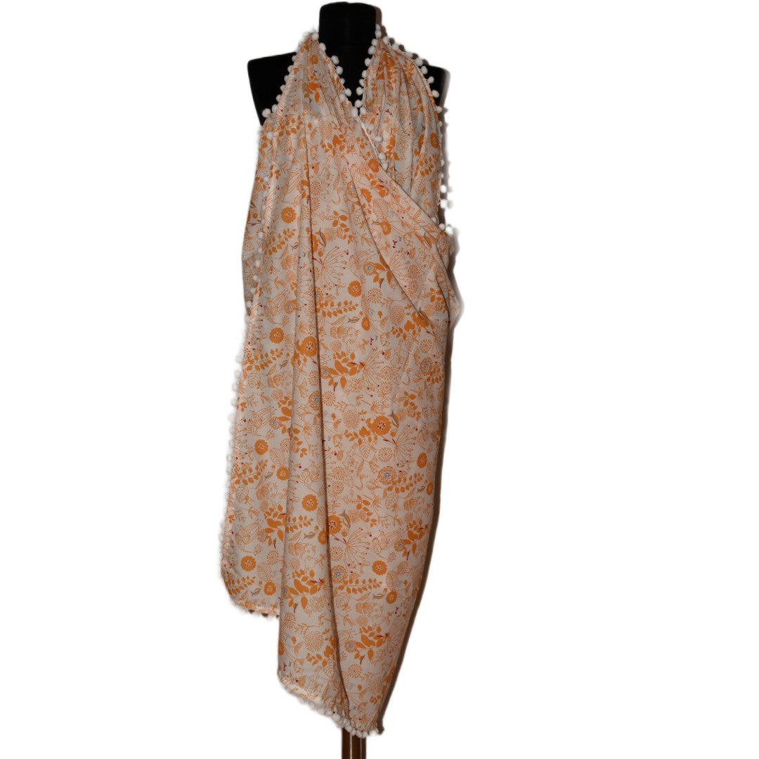 Pareo/ Sarong/ Esarfa de Plaja - 100% Bumbac cu Block printing -> Cod: Mulmul Cotton12
