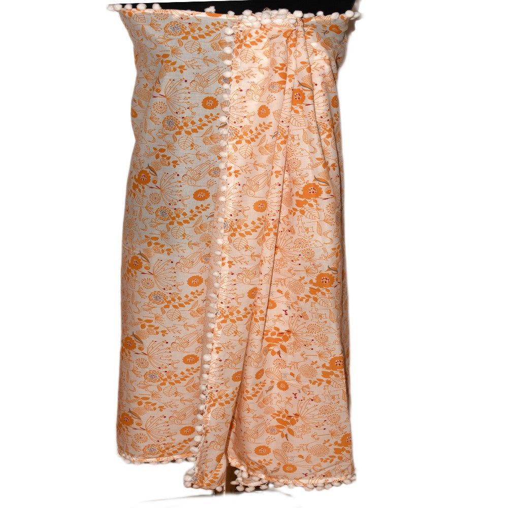 Pareo/ Sarong/ Esarfa de Plaja - 100% Bumbac cu Block printing -> Cod: Mulmul Cotton12