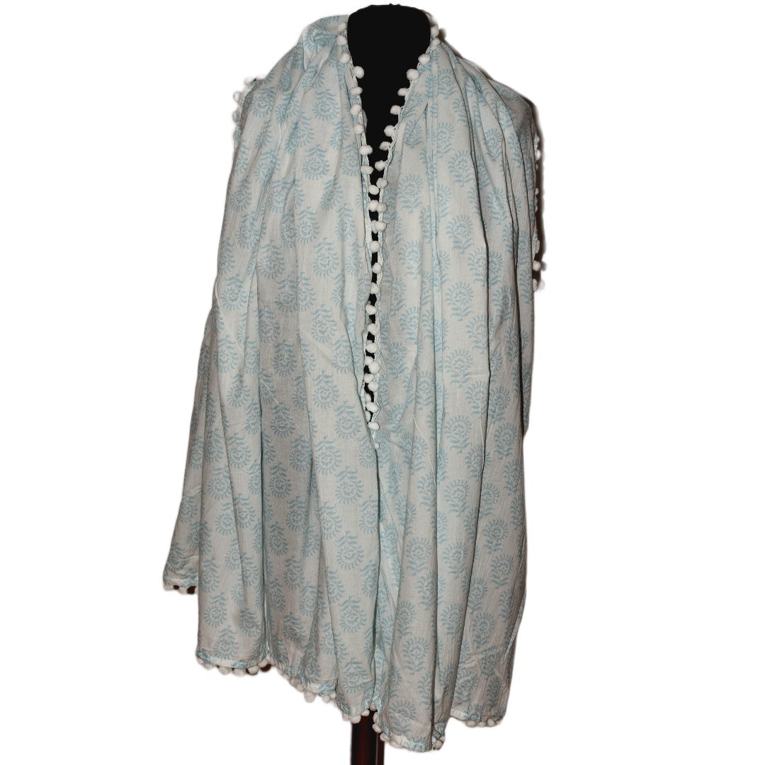 Pareo/ Sarong/ Esarfa de Plaja - 100% Bumbac cu Handblock printing -> Cod: Mulmul Cotton13