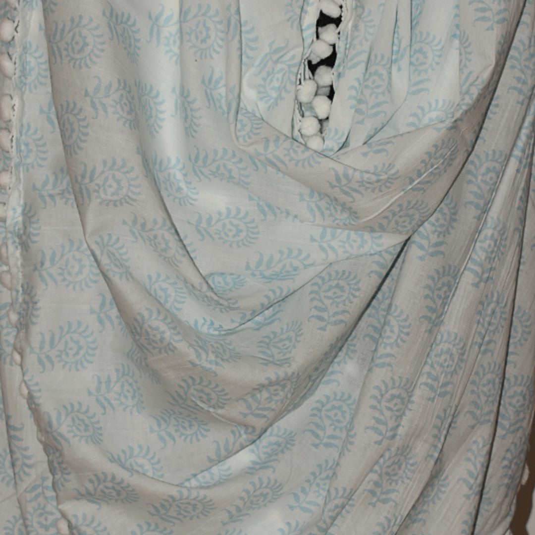 Pareo/ Sarong/ Esarfa de Plaja - 100% Bumbac cu Handblock printing -> Cod: Mulmul Cotton13