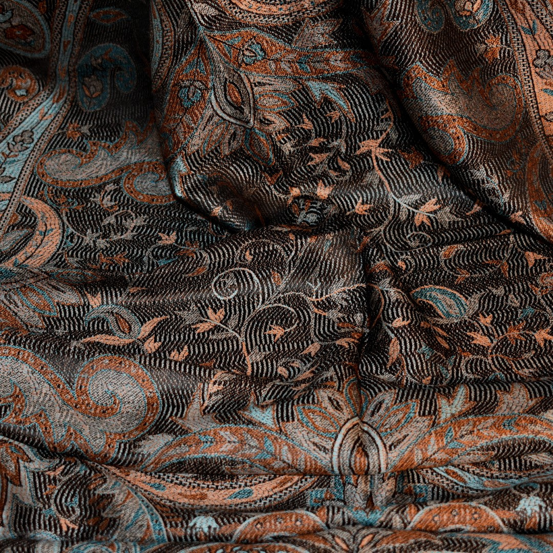 NOU! SAL Premium Jamawar din 100% Matase Naturala - Heritage -> Shades of Black & Ash Gray ->Cod: NewJamawar1