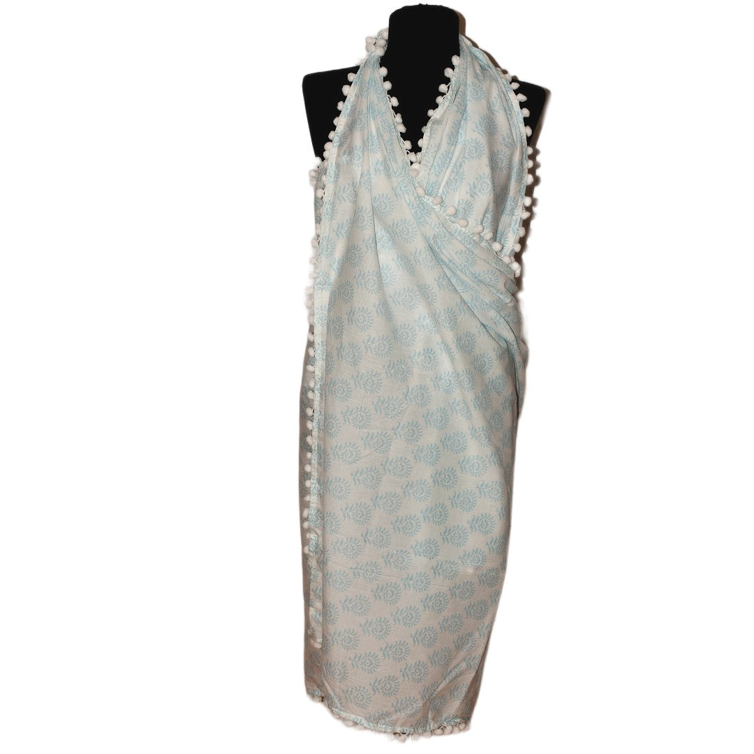 Pareo/ Sarong/ Esarfa de Plaja - 100% Bumbac cu Handblock printing -> Cod: Mulmul Cotton13