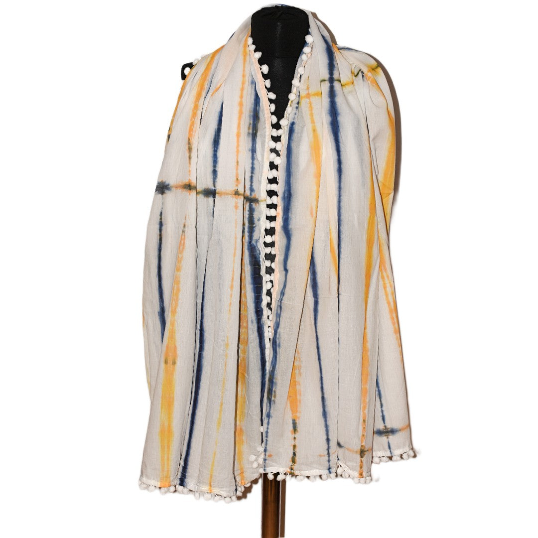 Pareo/ Sarong/ Esarfa de Plaja - 100% Bumbac (Mulmul Cotton) Shibori Tie-dye -> Cod: Mulmul Cotton14
