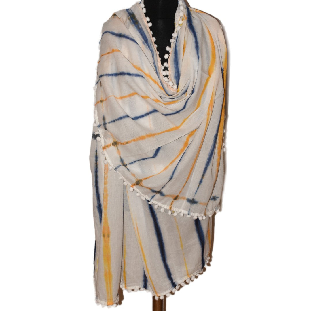 Pareo/ Sarong/ Esarfa de Plaja - 100% Bumbac (Mulmul Cotton) Shibori Tie-dye -> Cod: Mulmul Cotton14