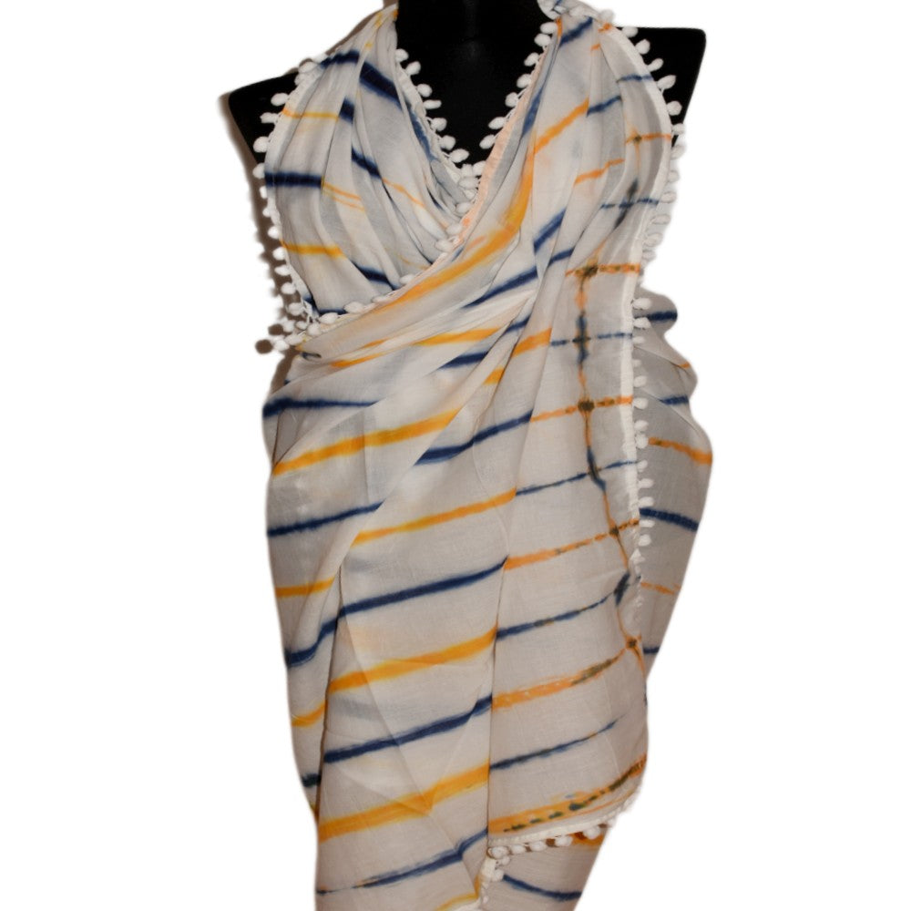 Pareo/ Sarong/ Esarfa de Plaja - 100% Bumbac (Mulmul Cotton) Shibori Tie-dye -> Cod: Mulmul Cotton14