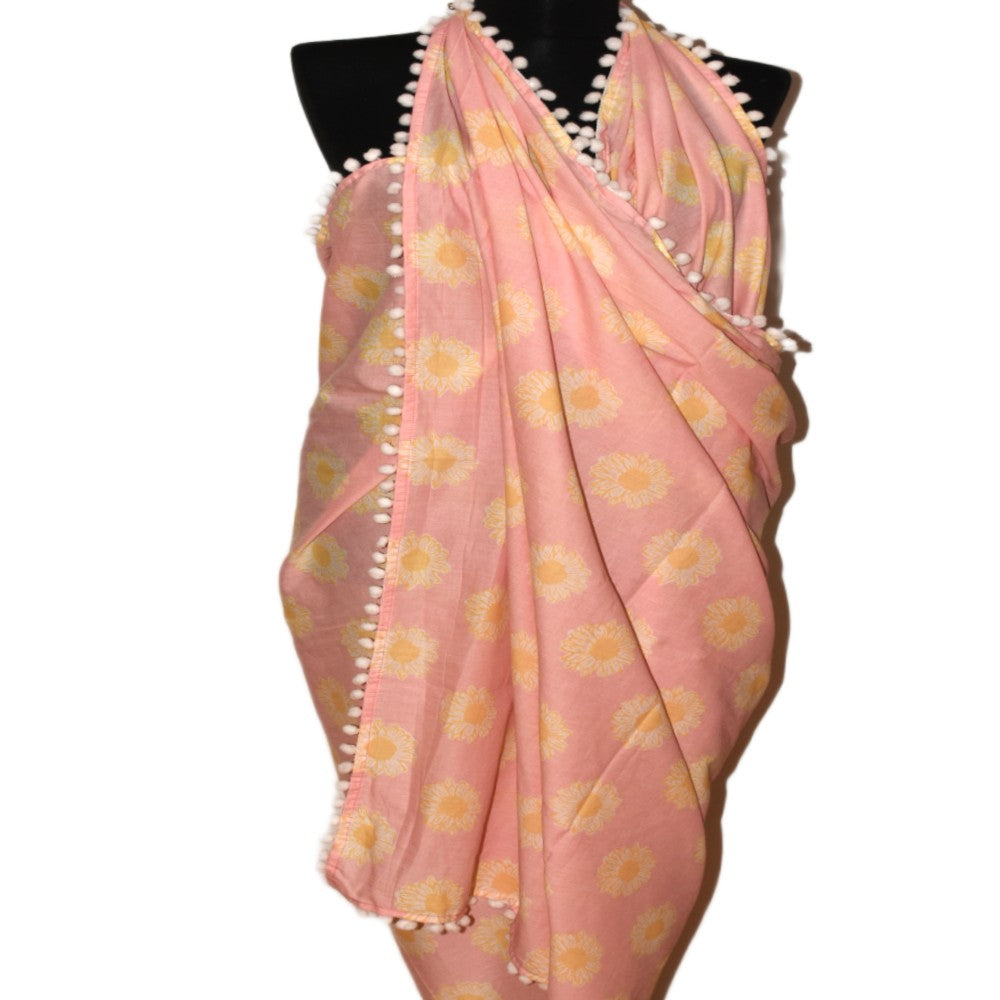 Pareo/ Sarong/ Esarfa de Plaja - 100% Bumbac cu Block printing -> Cod: Mulmul Cotton15