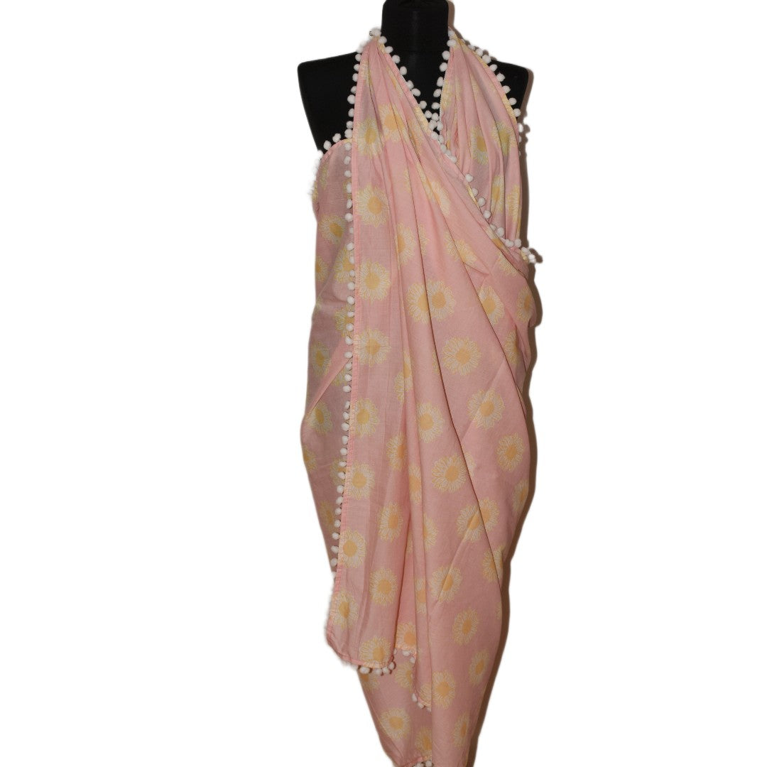 Pareo/ Sarong/ Esarfa de Plaja - 100% Bumbac cu Block printing -> Cod: Mulmul Cotton15