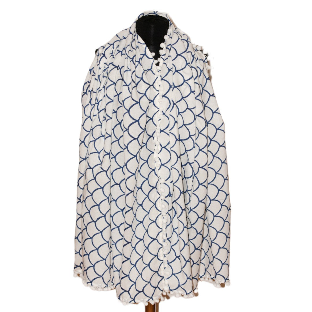 Pareo/ Sarong/ Esarfa de Plaja - 100% Bumbac cu Block printing -> Cod: Mulmul Cotton16