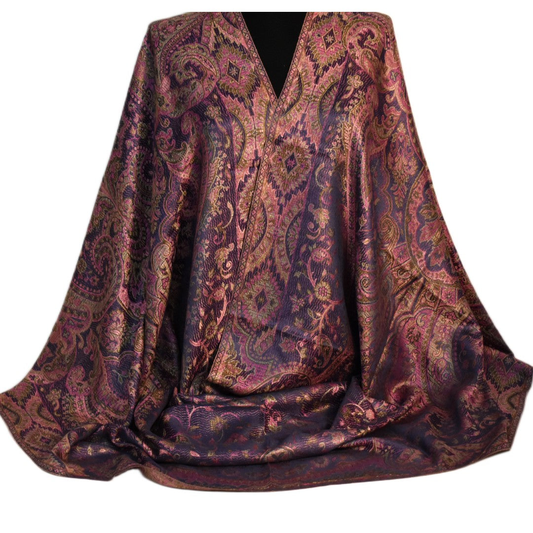 Șal Jamawar Premium din 100% Mătase Naturală – Heritage- Cod: NewSilkJamawar3