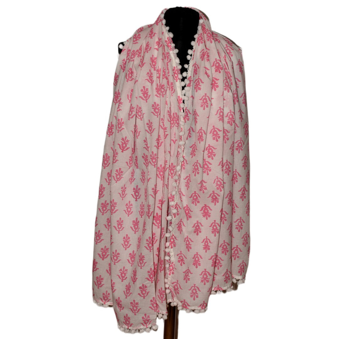 Pareo/ Sarong/ Esarfa de Plaja - 100% Bumbac cu Block printing -> Cod: Mulmul Cotton17