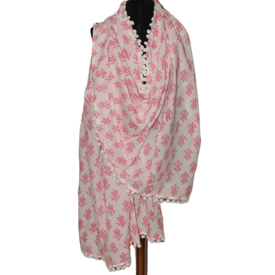 Pareo/ Sarong/ Esarfa de Plaja - 100% Bumbac cu Block printing -> Cod: Mulmul Cotton17