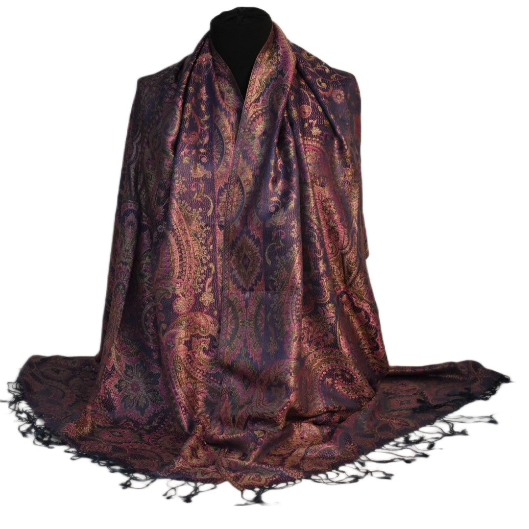 Șal Jamawar Premium din 100% Mătase Naturală – Heritage- Cod: NewSilkJamawar3