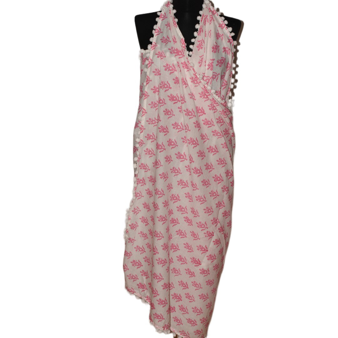 Pareo/ Sarong/ Esarfa de Plaja - 100% Bumbac cu Block printing -> Cod: Mulmul Cotton17
