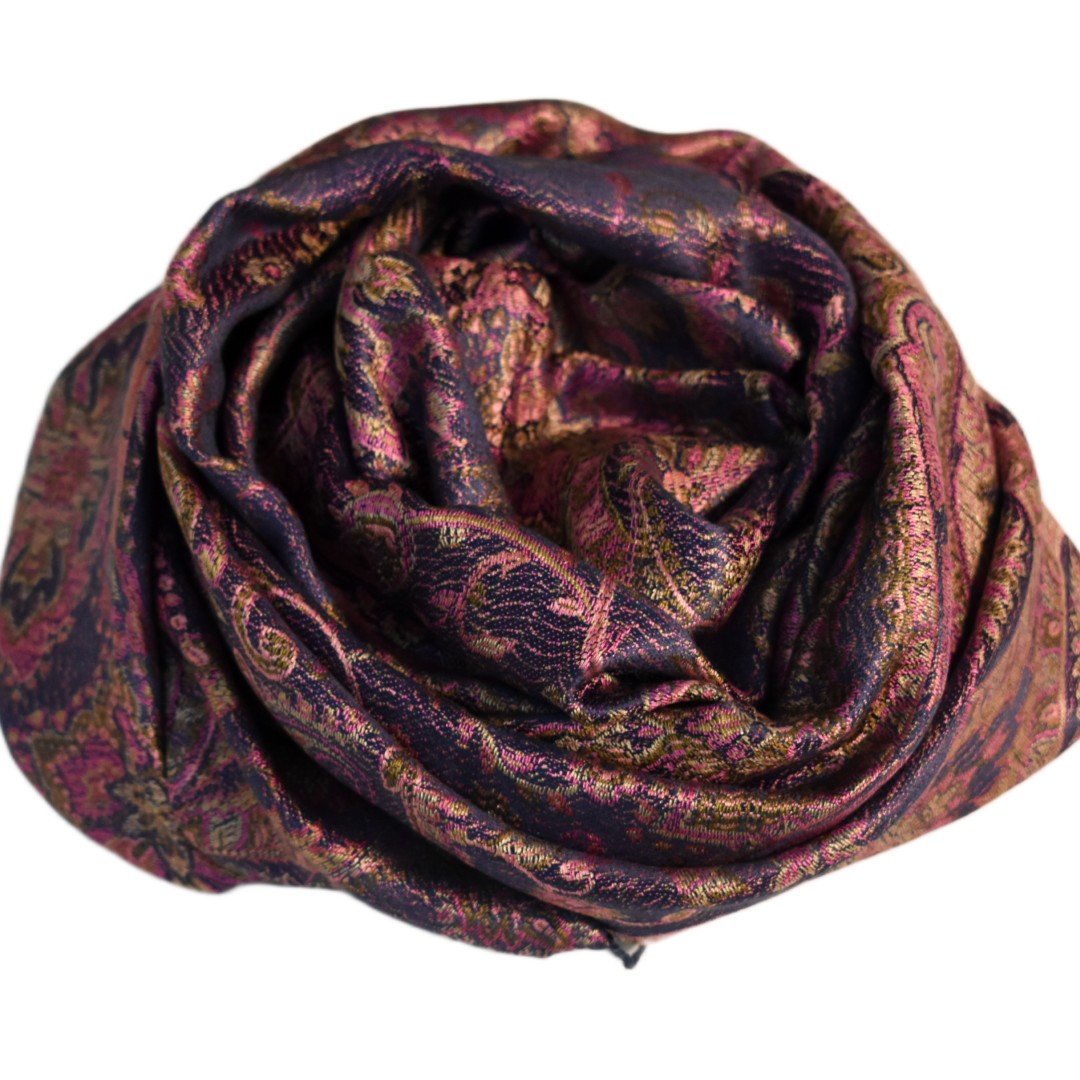 Șal Jamawar Premium din 100% Mătase Naturală – Heritage- Cod: NewSilkJamawar3