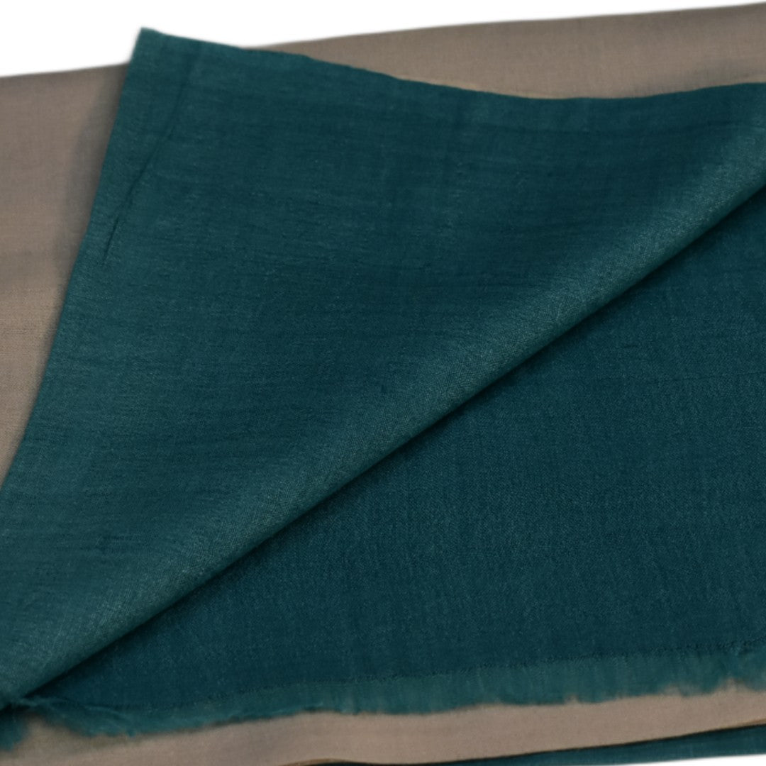 Esarfa-Sal din Matase Naturala Eri Muga Silk -> Bej Nude & Blue Turcoaz -> Cod:|ERIMUGASILK5