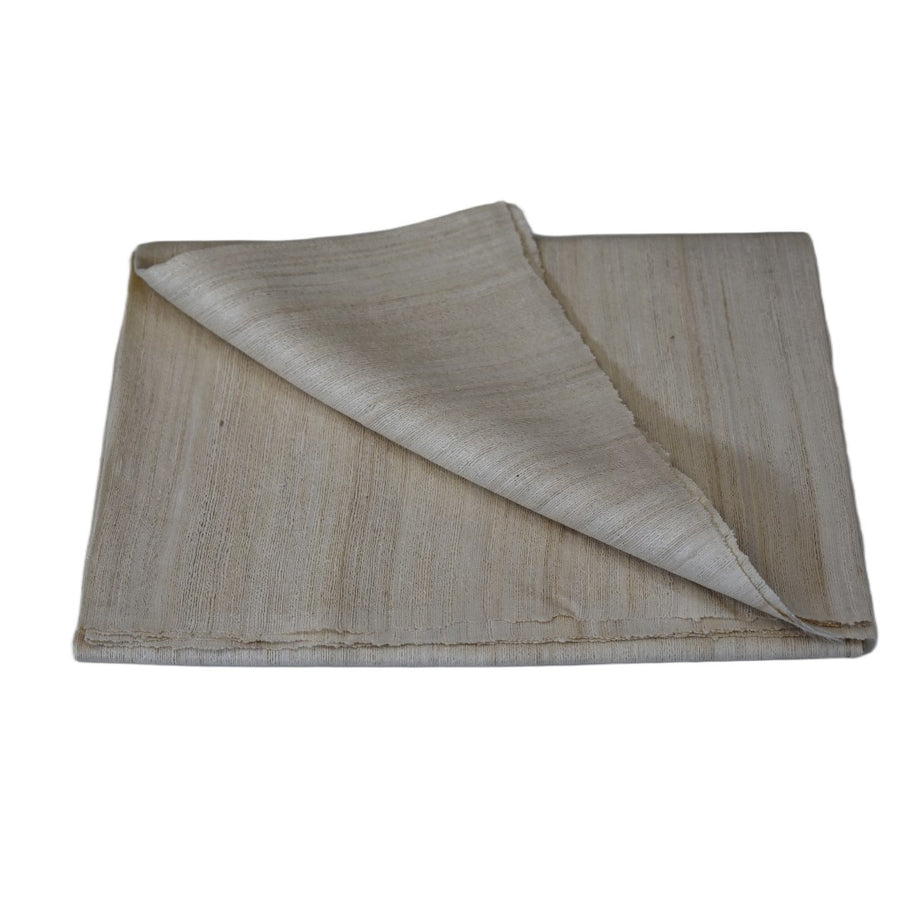 Sal tesut manual din 100% Matase Naturala Organica - Ghicha Tassar/Tussar Silk -> Ivory Alb- Cod: OrganicSilk14