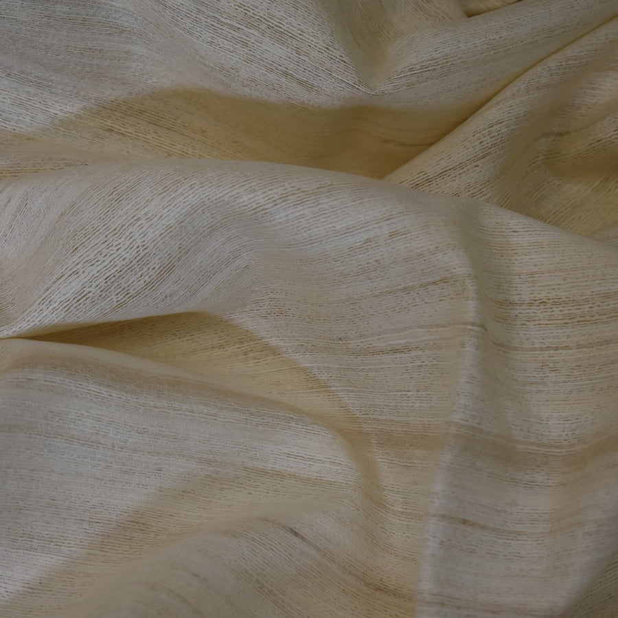 Sal tesut manual din 100% Matase Naturala Organica - Ghicha Tassar/Tussar Silk -> Ivory Alb- Cod: OrganicSilk14