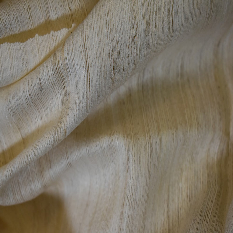 Sal tesut manual din 100% Matase Naturala Organica - Ghicha Tassar/Tussar Silk -> Ivory Alb- Cod: OrganicSilk14