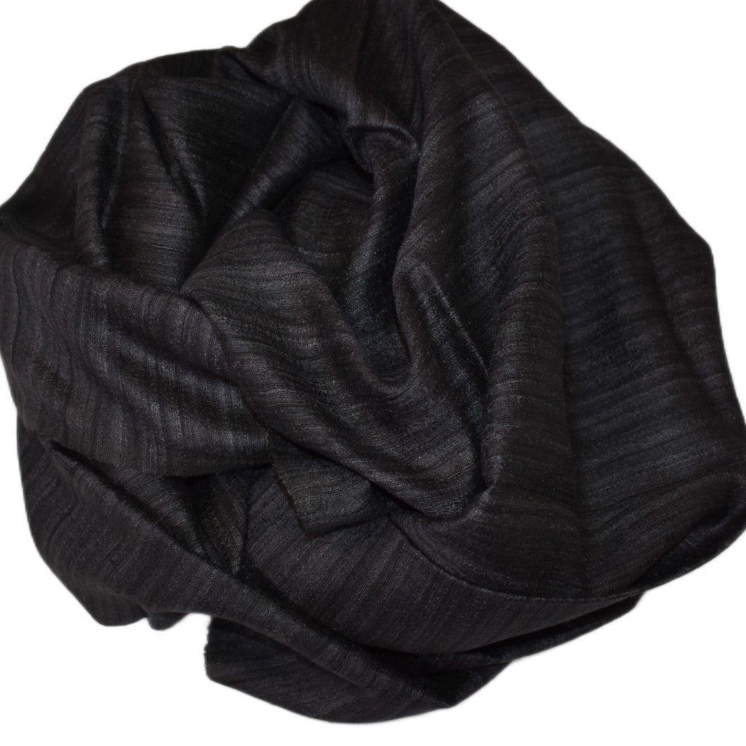 Sal tesut manual din 100% Matase Naturala Organica - Ghicha Tassar/Tussar Silk -Ash Black -> Cod: NEWGhicha5
