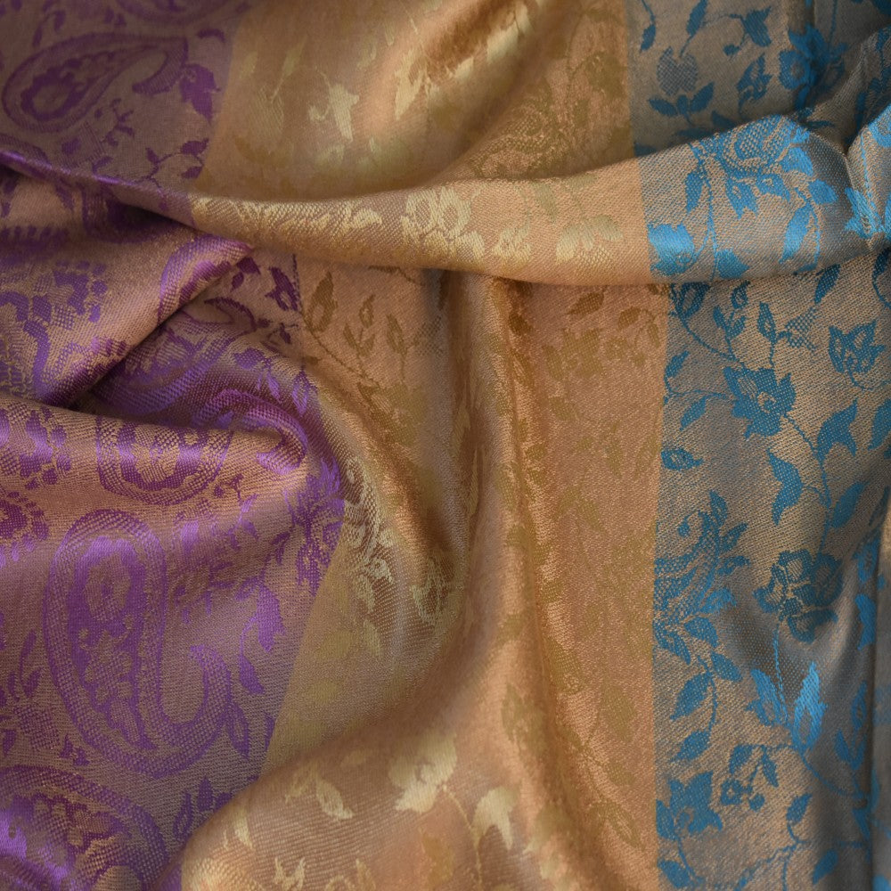 Sal Premium Jamawar din 100% Matase Naturala - Elegant si rafinat . Cod: NewJamawar6