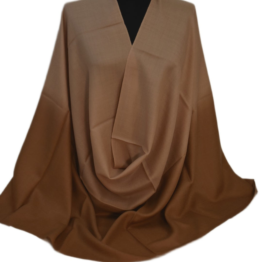 Esarfa Sal Casmir si Matase Naturala - Ombre 2 nuante Bej-Capucino -> Cod: CASMIRSILK12