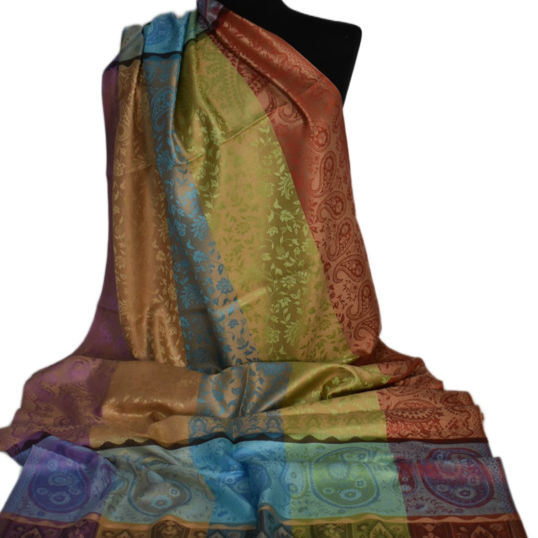 Sal Premium Jamawar din 100% Matase Naturala - Elegant si rafinat . Cod: NewJamawar6