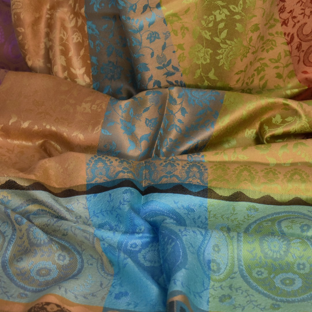 Sal Premium Jamawar din 100% Matase Naturala - Elegant si rafinat . Cod: NewJamawar6