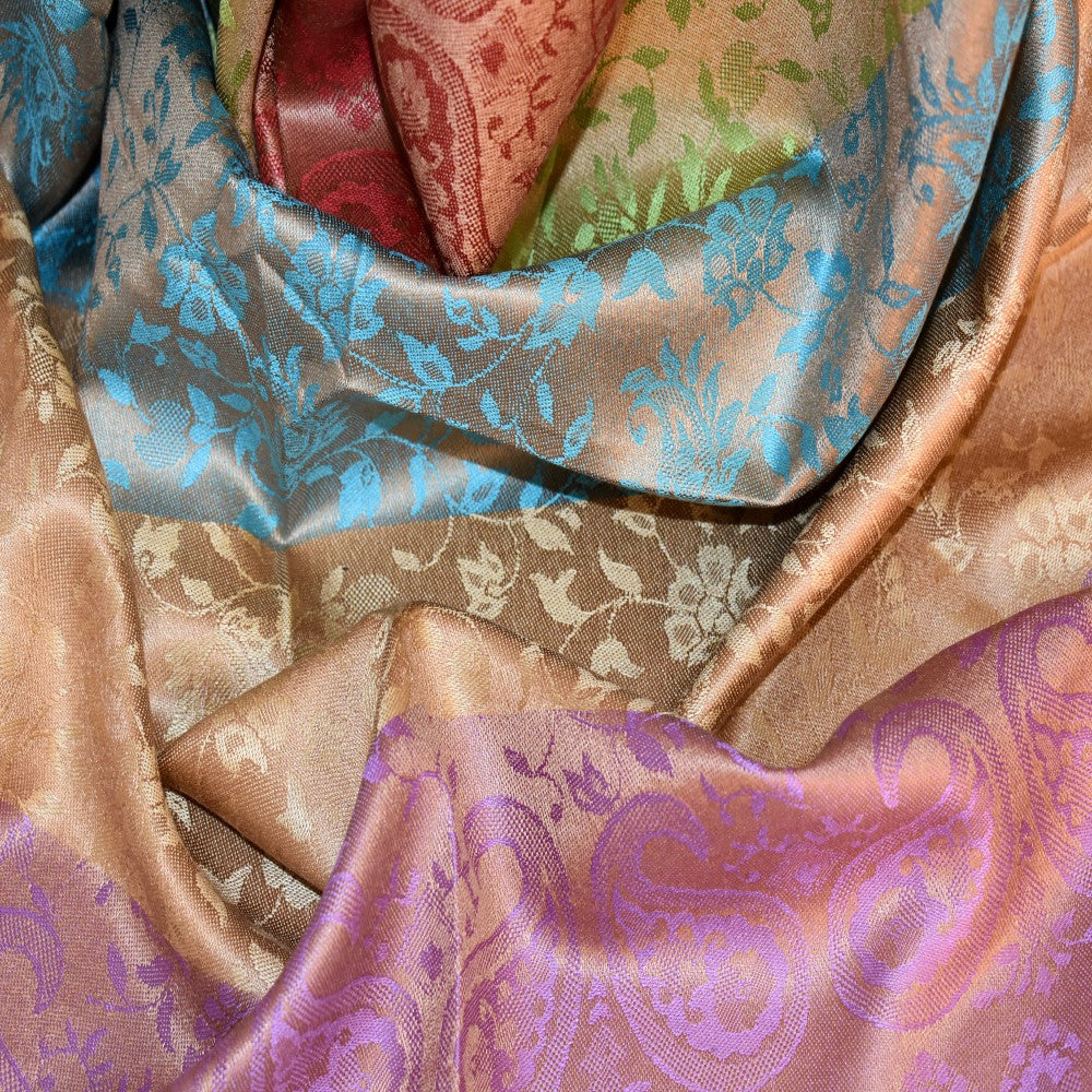 Sal Premium Jamawar din 100% Matase Naturala - Elegant si rafinat . Cod: NewJamawar6