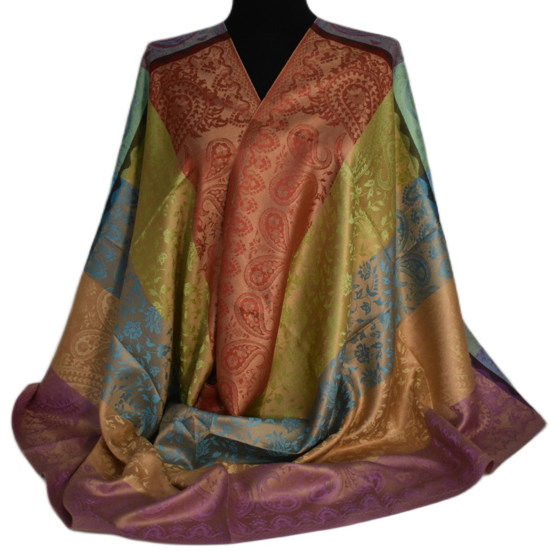 Sal Premium Jamawar din 100% Matase Naturala - Elegant si rafinat . Cod: NewJamawar6