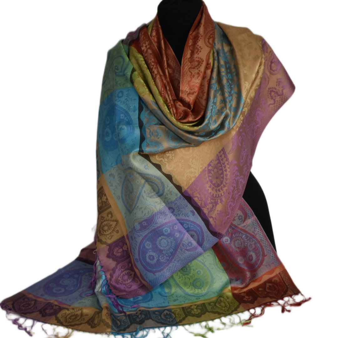 Sal Premium Jamawar din 100% Matase Naturala - Elegant si rafinat . Cod: NewJamawar6