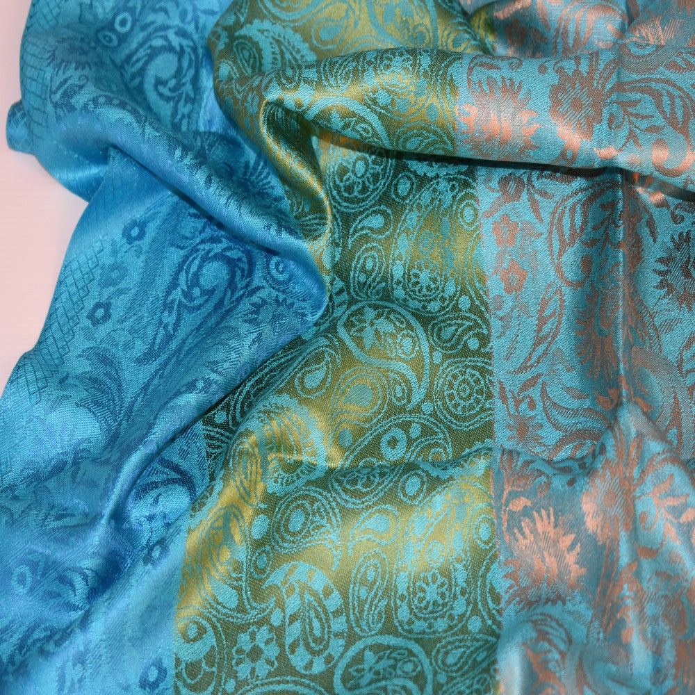 Sal Premium Jamawar din 100% Matase Naturala - Elegant si rafinat . Cod: NewJamawar7