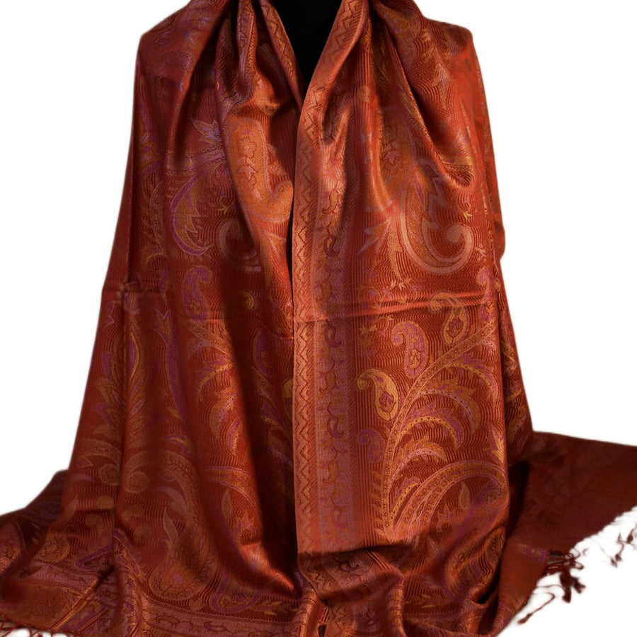 Pure silk shawl on a white background
