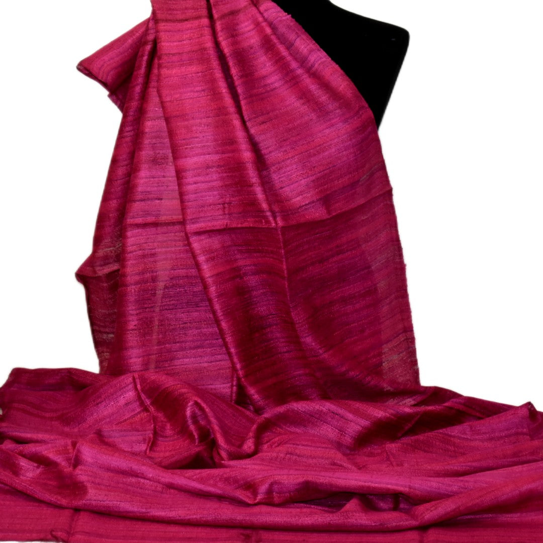 Sal tesut manual din 100% Matase Naturala Organica - Ghicha Tassar/Tussar Silk - Lilac Magenta ->RGhicha10 (...)