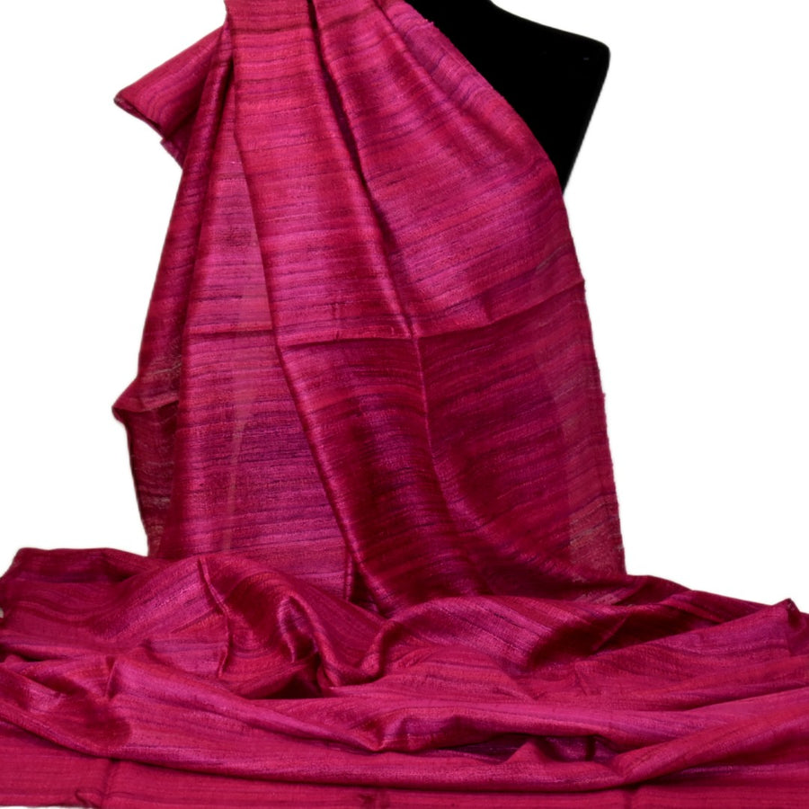 Sal tesut manual din 100% Matase Naturala Organica - Ghicha Tassar/Tussar Silk - Lilac Magenta ->RGhicha10 (...)