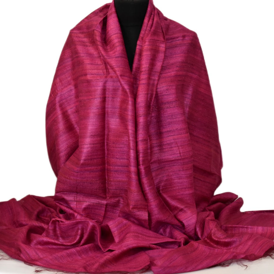 Sal tesut manual din 100% Matase Naturala Organica - Ghicha Tassar/Tussar Silk - Lilac Magenta ->RGhicha10 (...)