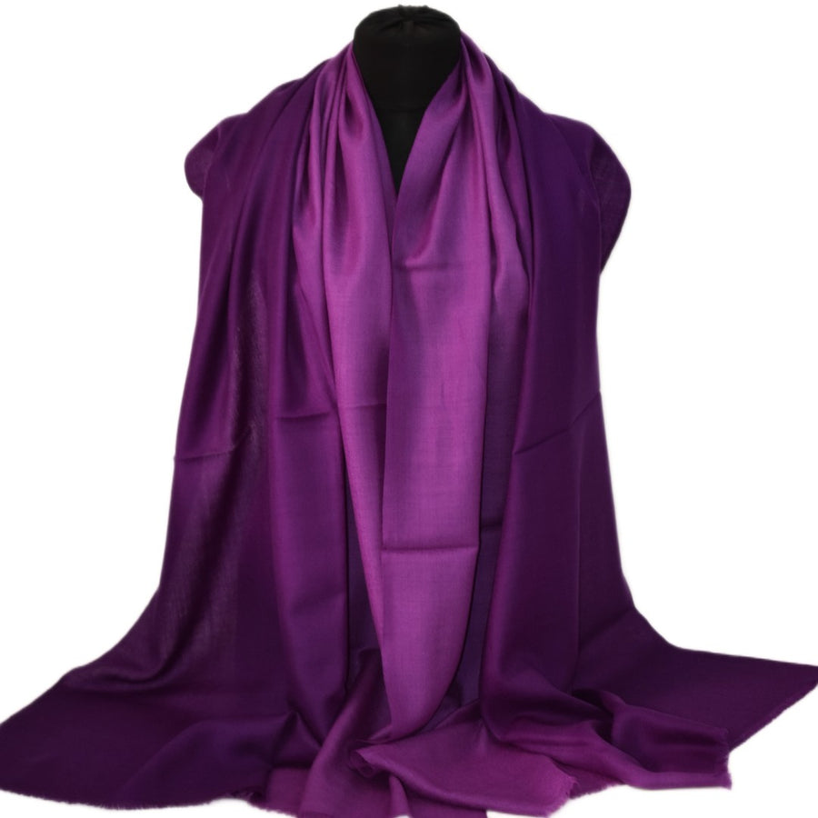 Esarfa Sal Casmir si Matase Naturala - Ombre 2 nuante -> Lilac&Lavander - Cod: CASMIRSILK21