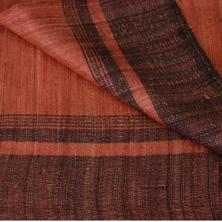 Sal tesut manual din 100% Matase Naturala Organica - Ghicha Tassar/Tussar Silk - Rosu Ruginiu -> Cod: NEWGHICHA4