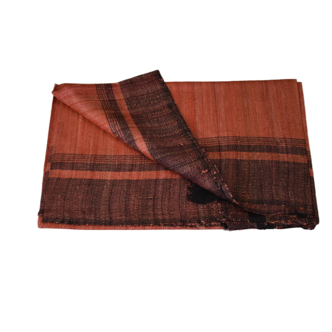 Sal tesut manual din 100% Matase Naturala Organica - Ghicha Tassar/Tussar Silk - Rosu Ruginiu -> Cod: NEWGHICHA4