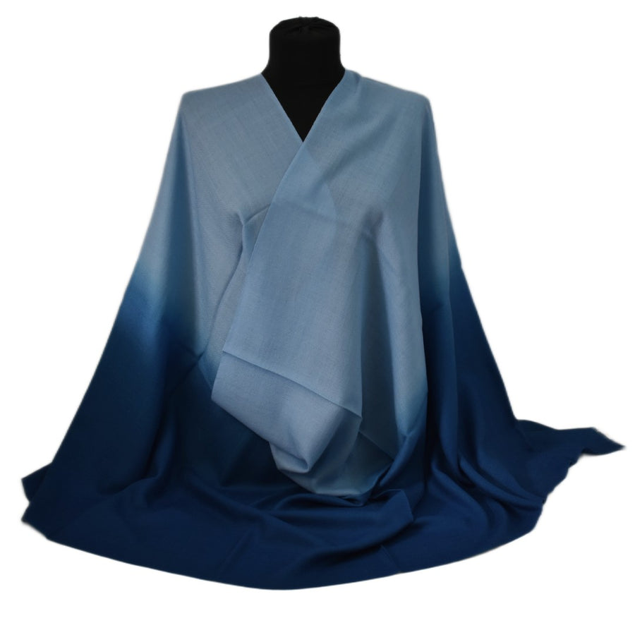 Esarfa Sal Casmir si Matase Naturala - Ombre 2 nuante -> Navy Blue - Cod: CASMIRSILK22