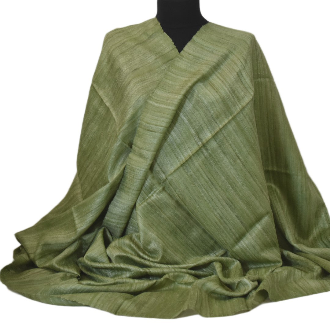 Sal tesut manual din 100% Matase Naturala Organica - Ghicha Tassar/Tussar Silk - Lime Green -> Cod:GhichaApril1