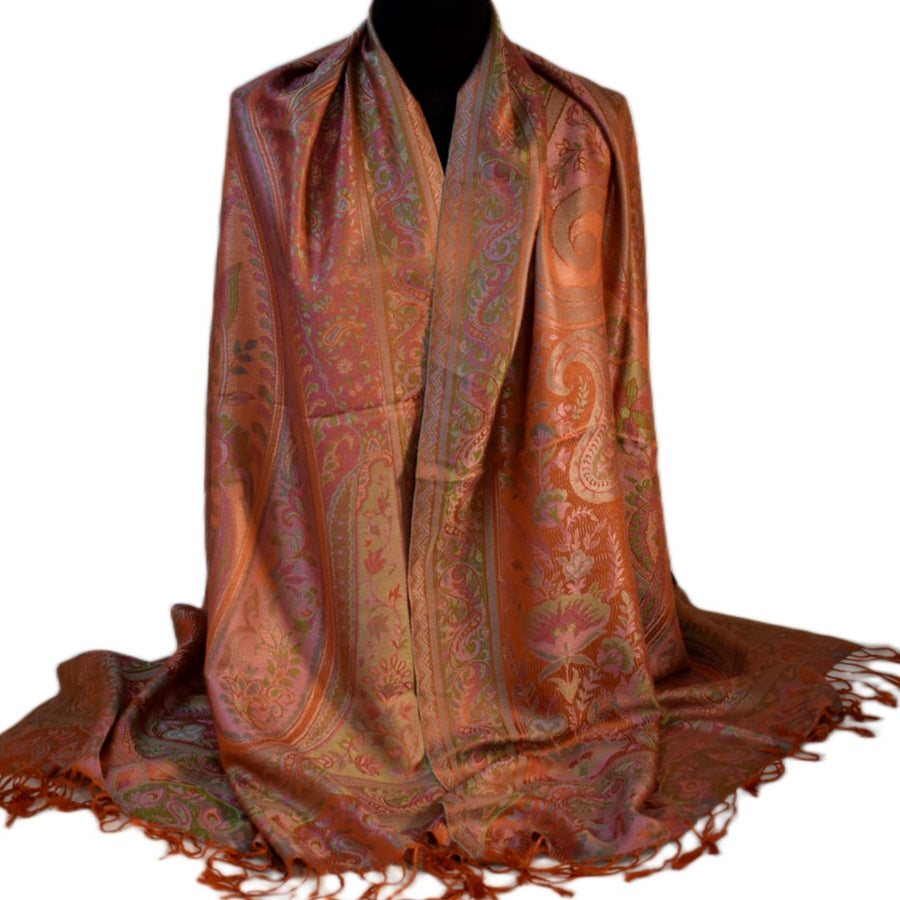Șal Jamawar Premium din 100% Mătase Naturală – Heritage-  Cod: PureSilkJamawar13