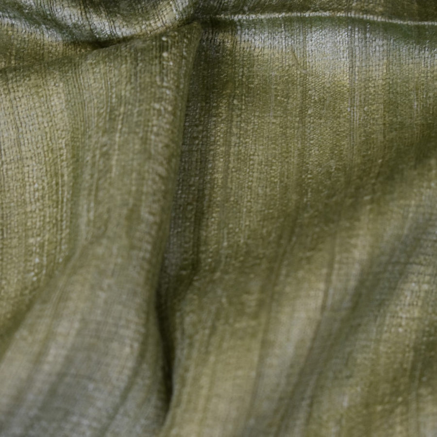 Sal tesut manual din 100% Matase Naturala Organica - Ghicha Tassar/Tussar Silk - Lime Green -> Cod:GhichaApril1