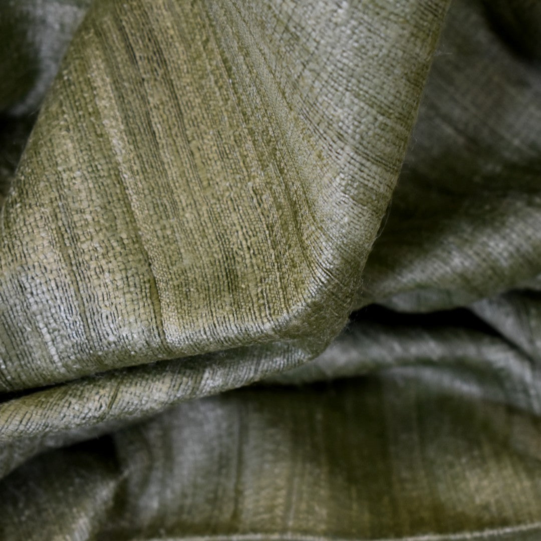 Sal tesut manual din 100% Matase Naturala Organica - Ghicha Tassar/Tussar Silk - Lime Green -> Cod:GhichaApril1
