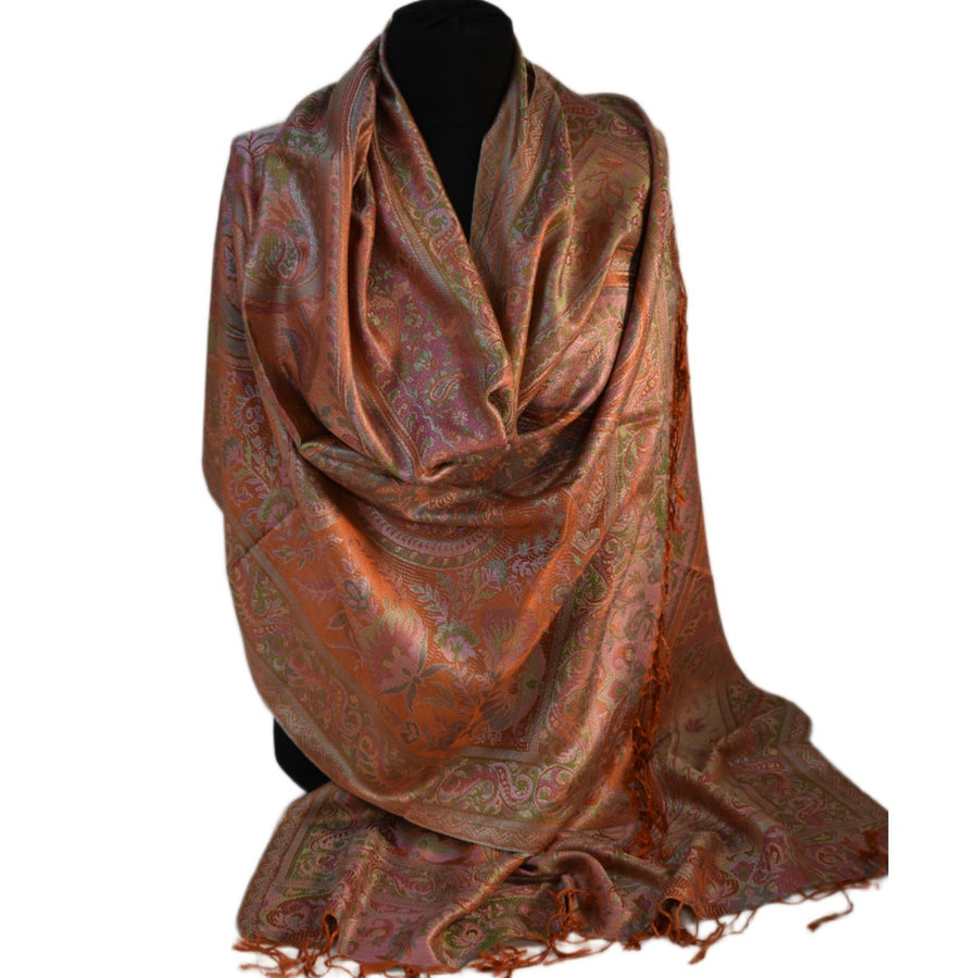 Șal Jamawar Premium din 100% Mătase Naturală – Heritage-  Cod: PureSilkJamawar13