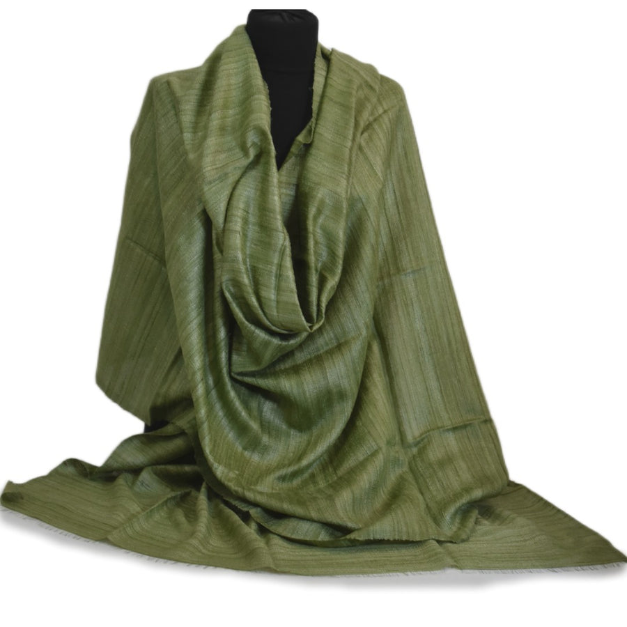 Sal tesut manual din 100% Matase Naturala Organica - Ghicha Tassar/Tussar Silk - Lime Green -> Cod:GhichaApril1